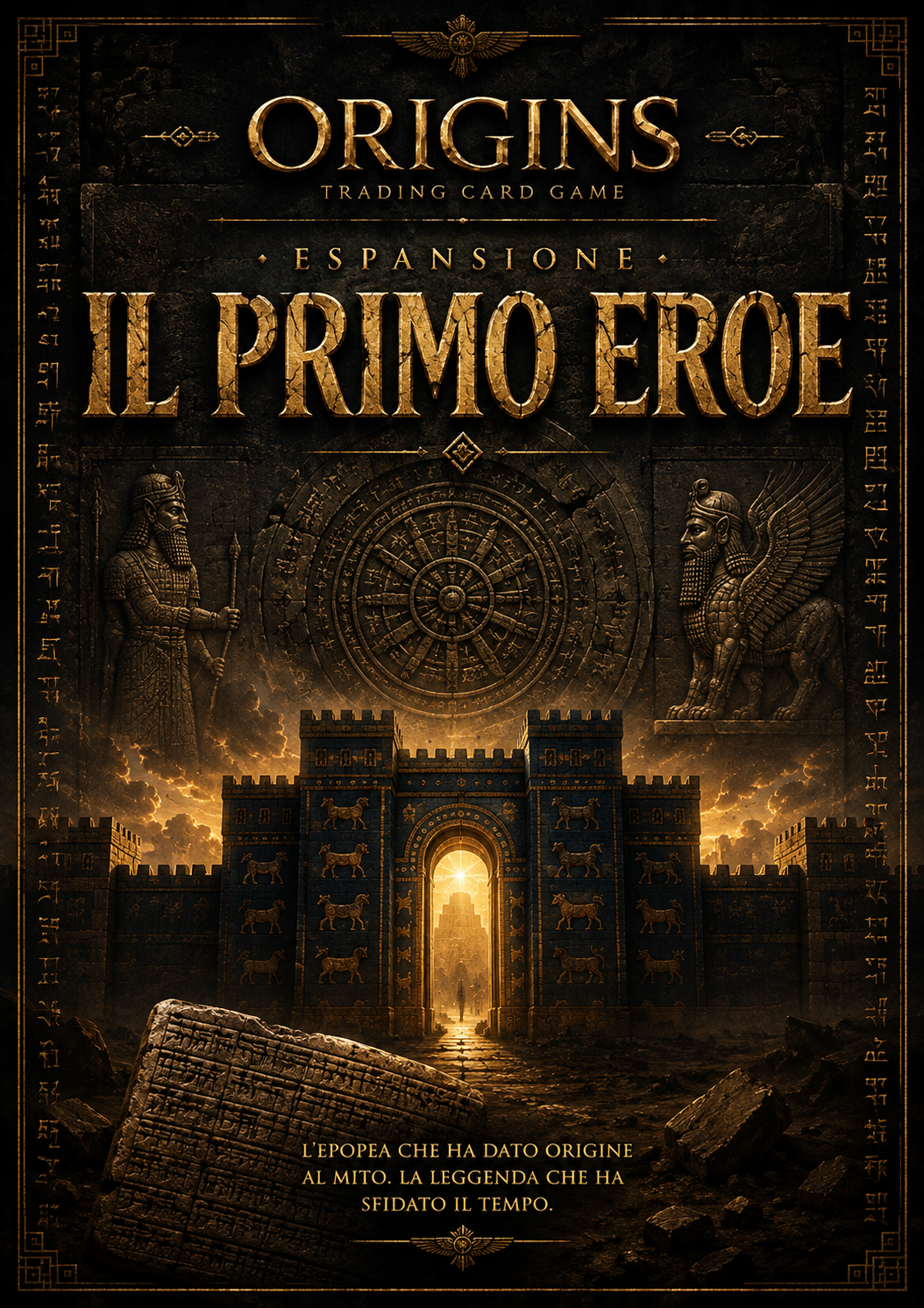 Il Primo Eroe, espansione di Origins Trading Card Game ispirata all’Epopea di Gilgamesh e all’antica Mesopotamia.