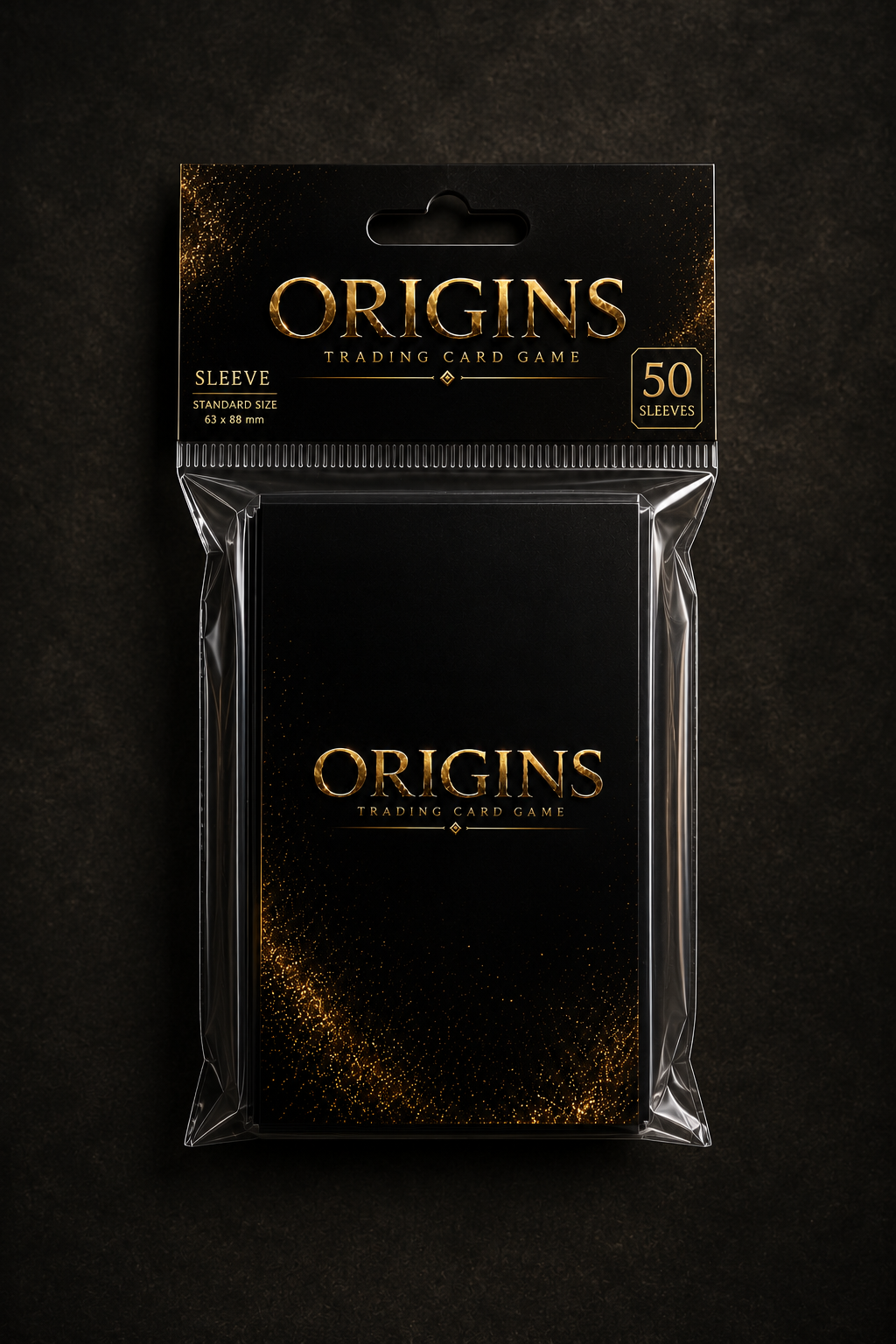 Sleeves ufficiali Origins Trading Card Game per proteggere le carte durante il gioco e il collezionismo.